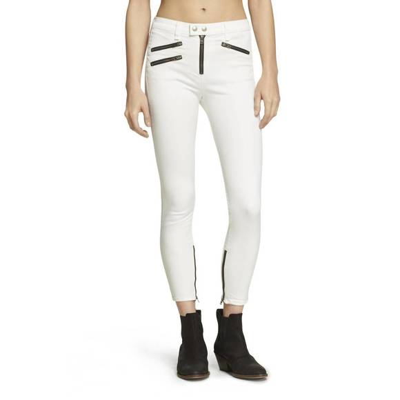 NEW RAG & BONE high rise biker jeans in white - Picture 1 of 1